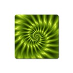 Glossy Lime Green Spiral Fractal  Magnet (Square)