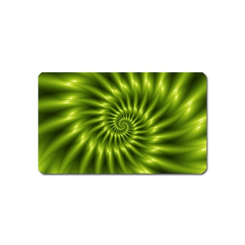 Glossy Lime Green Spiral Fractal  Magnet (Name Card) from ArtsNow.com Front