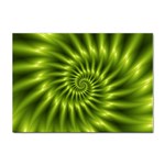 Glossy Lime Green Spiral Fractal  Sticker A4 (10 pack)