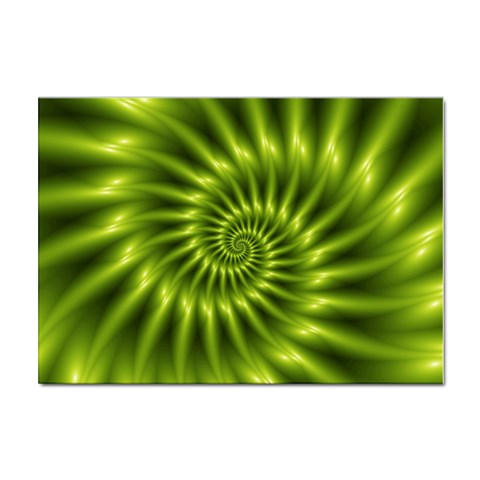 Glossy Lime Green Spiral Fractal  Sticker A4 (100 pack) from ArtsNow.com Front