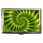 Glossy Lime Green Spiral Fractal  Cigarette Money Case