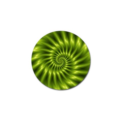 Glossy Lime Green Spiral Fractal  Golf Ball Marker from ArtsNow.com Front