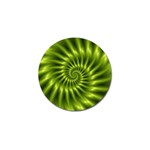 Glossy Lime Green Spiral Fractal  Golf Ball Marker