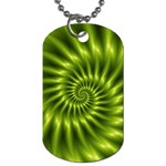 Glossy Lime Green Spiral Fractal  Dog Tag (Two Sides)