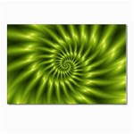 Glossy Lime Green Spiral Fractal  Postcard 4  x 6 