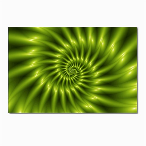 Glossy Lime Green Spiral Fractal  Postcard 4 x 6  (Pkg of 10) from ArtsNow.com Front