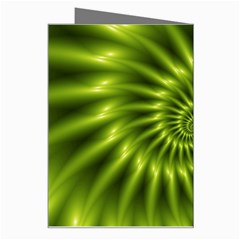 Glossy Lime Green Spiral Fractal  Greeting Card from ArtsNow.com Right