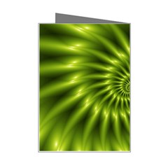 Glossy Lime Green Spiral Fractal  Mini Greeting Card from ArtsNow.com Right