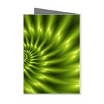 Glossy Lime Green Spiral Fractal  Mini Greeting Cards (Pkg of 8)