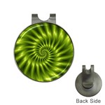 Glossy Lime Green Spiral Fractal  Golf Ball Marker Hat Clip