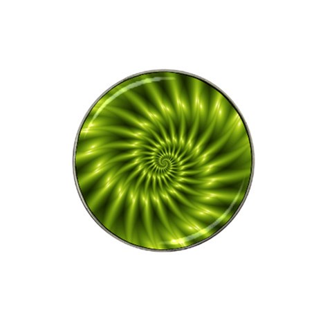 Glossy Lime Green Spiral Fractal  Hat Clip Ball Marker from ArtsNow.com Front