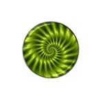 Glossy Lime Green Spiral Fractal  Hat Clip Ball Marker