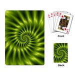 Glossy Lime Green Spiral Fractal  Playing Cards Single Design