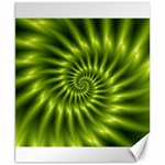 Glossy Lime Green Spiral Fractal  Canvas 8  x 10 