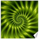 Glossy Lime Green Spiral Fractal  Canvas 12  x 12 