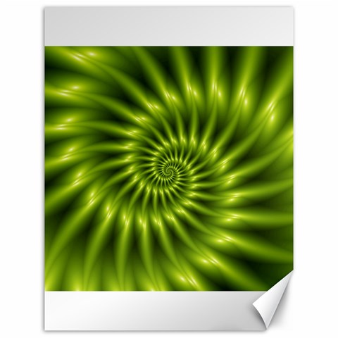 Glossy Lime Green Spiral Fractal  Canvas 12  x 16  from ArtsNow.com 11.86 x15.41  Canvas - 1