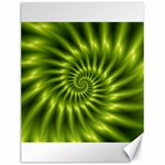 Glossy Lime Green Spiral Fractal  Canvas 12  x 16 