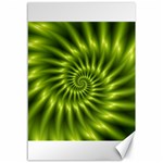 Glossy Lime Green Spiral Fractal  Canvas 12  x 18 