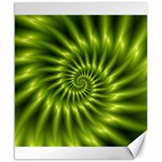 Glossy Lime Green Spiral Fractal  Canvas 20  x 24 