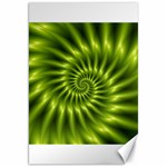 Glossy Lime Green Spiral Fractal  Canvas 20  x 30 