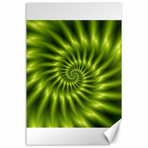 Glossy Lime Green Spiral Fractal  Canvas 24  x 36  from ArtsNow.com 23.35 x34.74  Canvas - 1