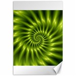 Glossy Lime Green Spiral Fractal  Canvas 24  x 36 