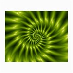 Glossy Lime Green Spiral Fractal  Small Glasses Cloth (2 Sides)