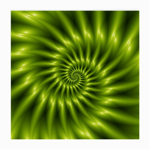 Glossy Lime Green Spiral Fractal  Medium Glasses Cloth from ArtsNow.com Front