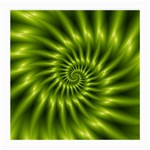 Glossy Lime Green Spiral Fractal  Medium Glasses Cloth