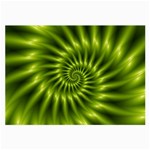 Glossy Lime Green Spiral Fractal  Large Glasses Cloth