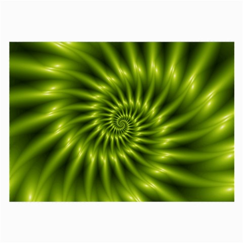 Glossy Lime Green Spiral Fractal  Large Glasses Cloth (2 Sides) from ArtsNow.com Front