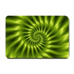 Glossy Lime Green Spiral Fractal  Small Doormat