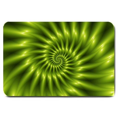 Glossy Lime Green Spiral Fractal  Large Doormat from ArtsNow.com 30 x20  Door Mat