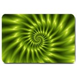 Glossy Lime Green Spiral Fractal  Large Doormat