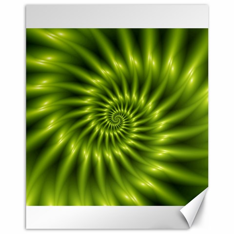 Glossy Lime Green Spiral Fractal  Canvas 11  x 14  from ArtsNow.com 10.95 x13.48  Canvas - 1