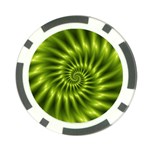 Glossy Lime Green Spiral Fractal  Poker Chip Card Guard