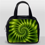 Glossy Lime Green Spiral Fractal  Classic Handbag (One Side)