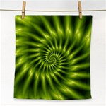 Glossy Lime Green Spiral Fractal  Face Towel