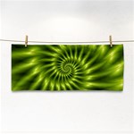 Glossy Lime Green Spiral Fractal  Hand Towel