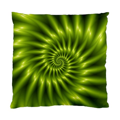 Glossy Lime Green Spiral Fractal  Standard Cushion Case (Two Sides) from ArtsNow.com Front