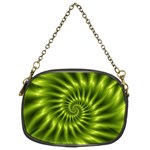 Glossy Lime Green Spiral Fractal  Chain Purse (Two Sides)