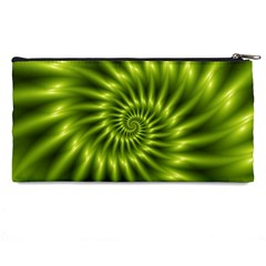 Glossy Lime Green Spiral Fractal  Pencil Case from ArtsNow.com Back