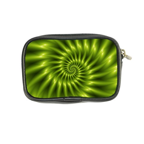 Glossy Lime Green Spiral Fractal  Coin Purse from ArtsNow.com Back