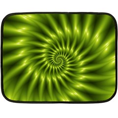 Glossy Lime Green Spiral Fractal  Double Sided Fleece Blanket (Mini) from ArtsNow.com 35 x27  Blanket Front