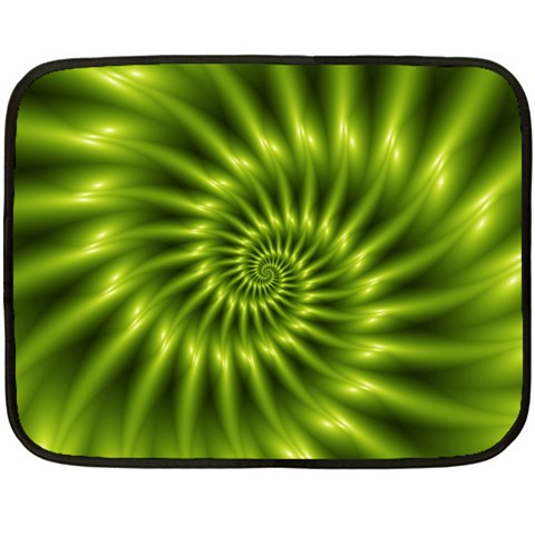 Glossy Lime Green Spiral Fractal  Double Sided Fleece Blanket (Mini) from ArtsNow.com 35 x27  Blanket Back