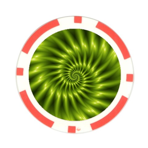 Glossy Lime Green Spiral Fractal  Poker Chip Card Guard (10 pack) from ArtsNow.com Back