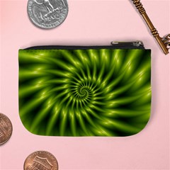 Glossy Lime Green Spiral Fractal  Mini Coin Purse from ArtsNow.com Back