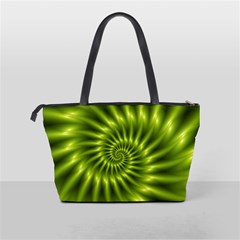 Glossy Lime Green Spiral Fractal  Classic Shoulder Handbag from ArtsNow.com Back