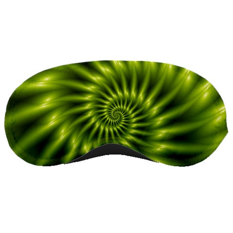 Glossy Lime Green Spiral Fractal  Sleeping Mask from ArtsNow.com Front