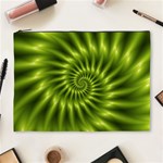 Glossy Lime Green Spiral Fractal  Cosmetic Bag (XL)